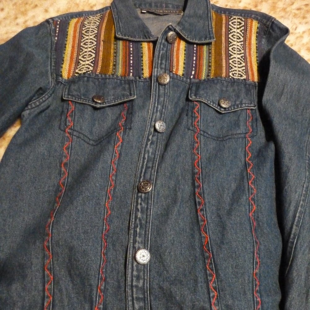 Denim Jean Jacket Patchwork Boho style NEW